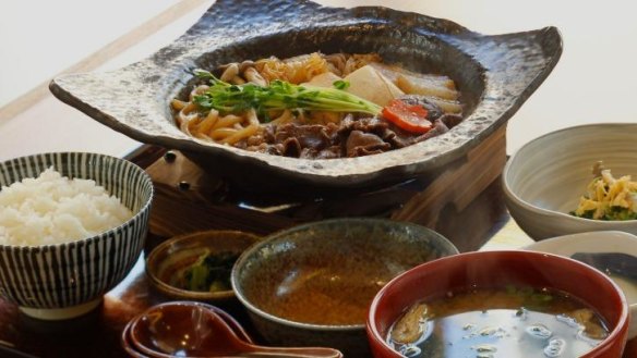 Wagyu sukiyaki set meal at Yayoi.