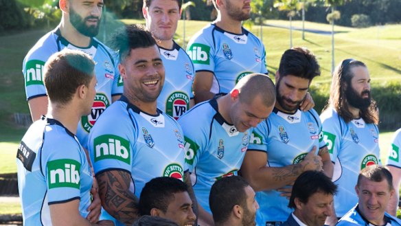 Poised for greatness? NSW players prepare for their team photo in Coffs Harbour.