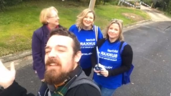 Marijke Rancie (far right) and fellow Liberals campaigning for federal MP Michael Sukkar.