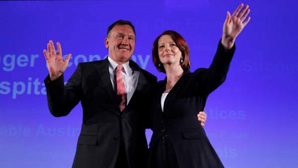 Prime Minister Julia Gillard and her partner Tim Mathieson .