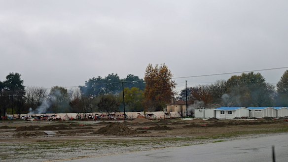 The refugee camp in Serres, a big town in northern Greece. 