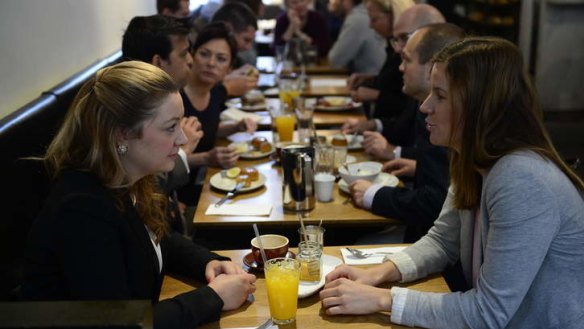Business people are increasingly meeting other professionals over breakfast.