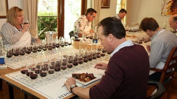 Food first: Judges taste the food and then sip the wines, to see if they go well together.