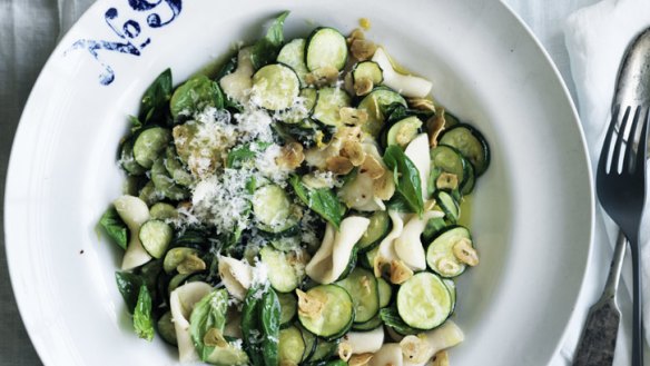 Neil Perry's Cavatelli pasta with zucchini and garlic.