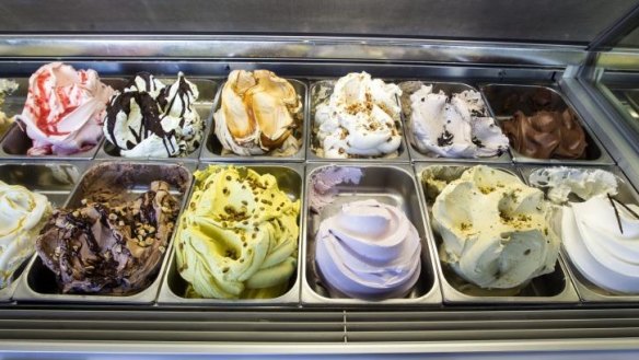 Gracious goodness: Gelato tubs at Cow and the Moon in Enmore.