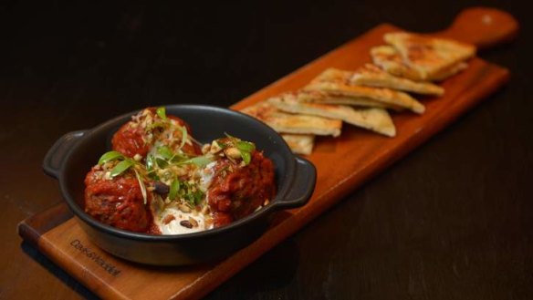 On the board: Moroccan-style beef meatballs.