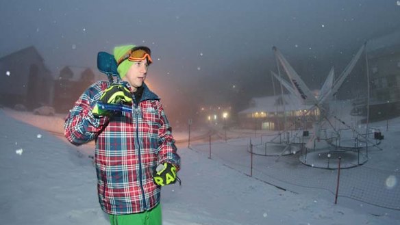 Falls Creek resident Chris Myers has his  snow shovel ready.