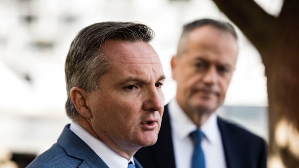 Opposition leader Bill Shorten and Shadow Treasurer Chris Bowen. 
