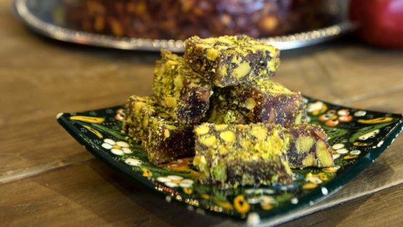 The Turkish delight is carved from a block.