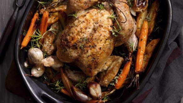 Jill Dupelix's 'great' roast chicken, also cooked at 220C.