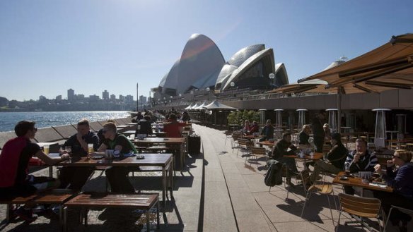 Picture perfect ... Opera Bar offers unparalled views of the the Opera House and the Sydney Harbour Bridge.