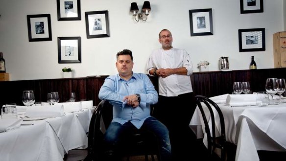 Plate up: Sosta Cucina owner Maurice Santucci (left) with Vas Donoudis.