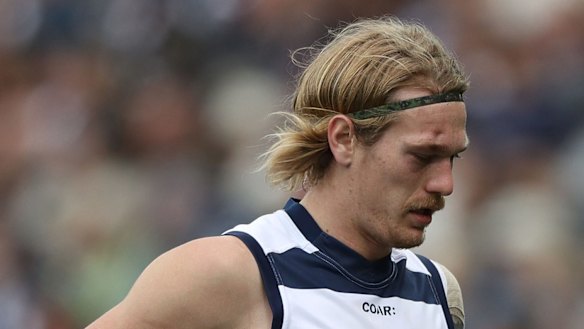 Concern: Tom Stewart was transferred to hospital for scans on a suspected fractured eye socket.