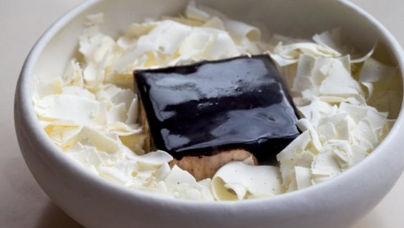 Bennelong's cherry jam lamington.