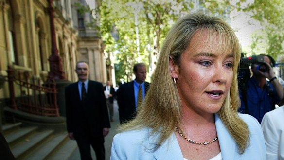 Carmel Arthur outside the Supreme Court after the sentencing of police killers Bandali Debs and Jason Roberts. 