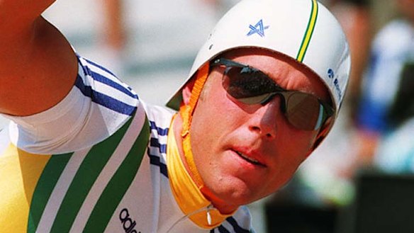 Good grace ... Shane Kelly accepts his misfortune at the Atlanta Olympics.