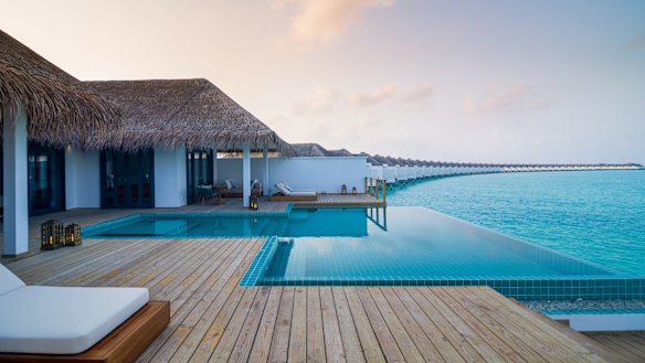 Luxury Escapes offers not only five-star and six-star properties, such as  Finolhu Villa in the Maldives, but meals, massages and other decadent extras.