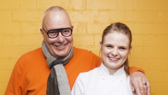 Damien Pignolet with Marque chef and Josephine Pignolet award recipient Lauren Eldridge.
