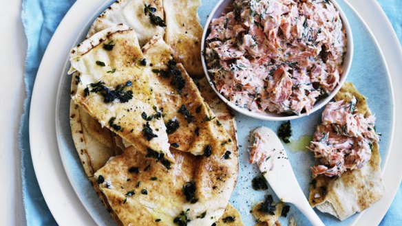 Neil Perry's fishy dip with pita toast.