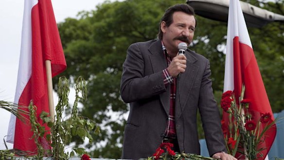 Robert Wieckiewicz as Lech Walesa in Andrejz Wajda's <i>Walesa: Man Of Hope</i>.