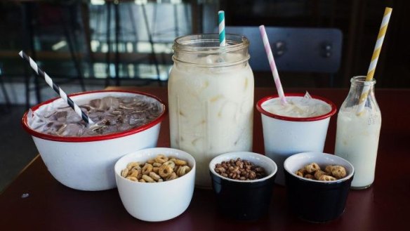 Are you cereal? Assorted cereal milks at Dr Faustus in Surry Hills.