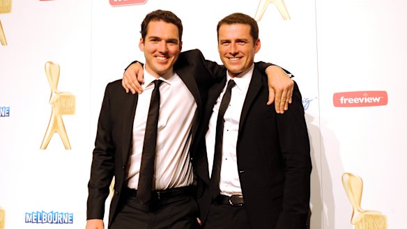 Peter and Karl Stefanovic in happier times at the 2011 TV Week Logie Awards.