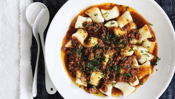Rich and saucy ...Gnocchi with ragu.