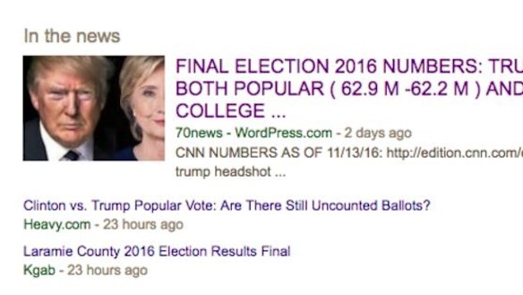 Fake news on Google.