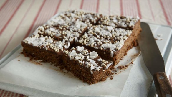 Tried-and-trusted: Coconut chocolate slice.