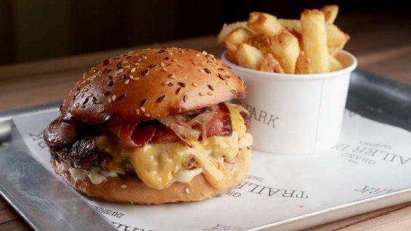 Crave-sating: The Atomic burger with chips.