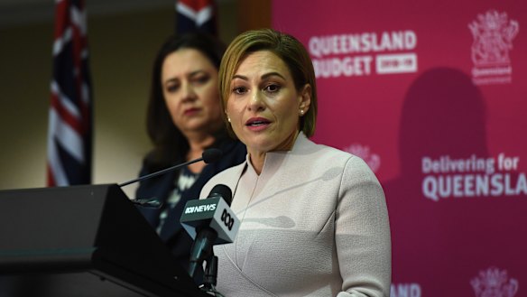 Queensland Premier Annastacia Palaszczuk (left) and Treasurer Jackie Trad prepare to hand down the 2018-19 budget. 