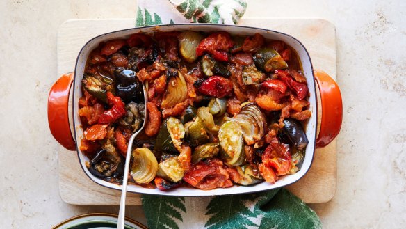 Oven-baked ratatouille for wrinkly summer vegetables.