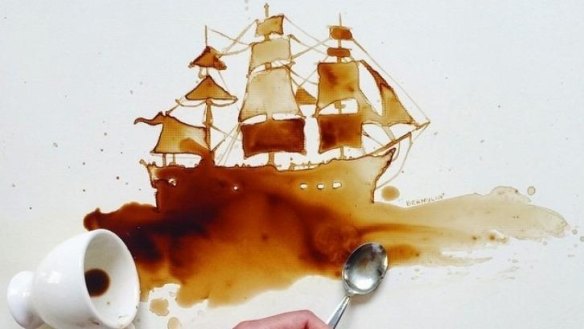 Unique creations: Giulia Bernardelli uses everyday ingredients such as coffee stains.