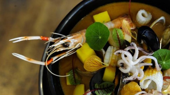FOOD AND WINE: Restaurant review for Les Bistronomes in Braddon. 10th December 2014. Bouillabaisse and Sauce Rouille. Photo by Melissa Adams of The Canberra Times.