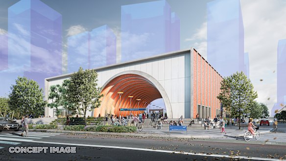 How North Melbourne station will look from Laurens Street.