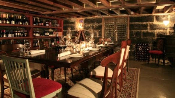 The wine cellar dining room at Carlton Wine Room.
