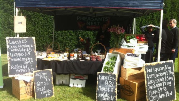 Local produce on sale at the Biota restaurant's monthly market in Bowral.