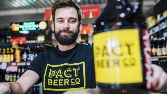 Rising to the challenge: Pact Beer founder Kevin Hingston plans to introduce bottled beer into Canberra by September.