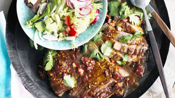 Neil Perry's warm steak salad with chipotle dressing.