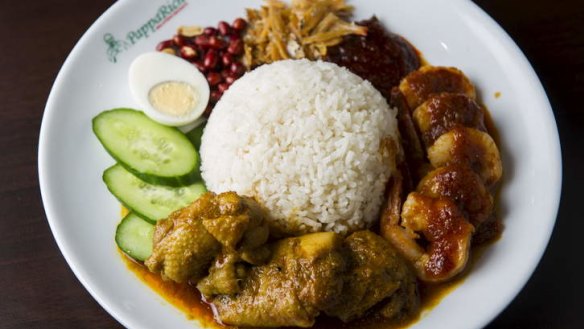 Malaysian antipasto: Pappa special nasi lemak .