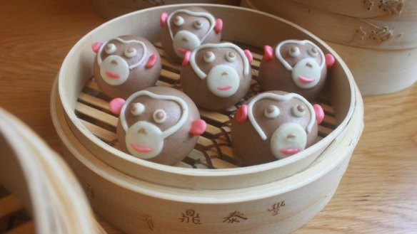 Din Tai Fung is celebrating the year of the monkey with monkey-shaped choc-banana buns.