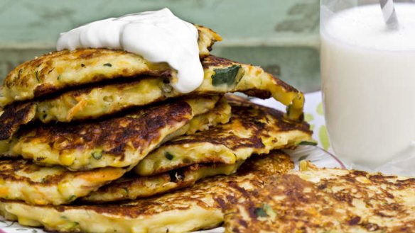 Fruit and vegetable pancakes.