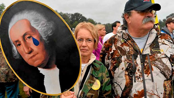 Protesters in Washington DC on Monday demand an end to the US federal government shutdown.