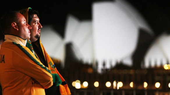 Sydney's Sydney Opera house is lit up like a ball as fans anxiously await the announcement.