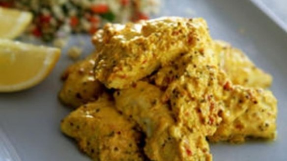 Snapper with spicy yoghurt marinade