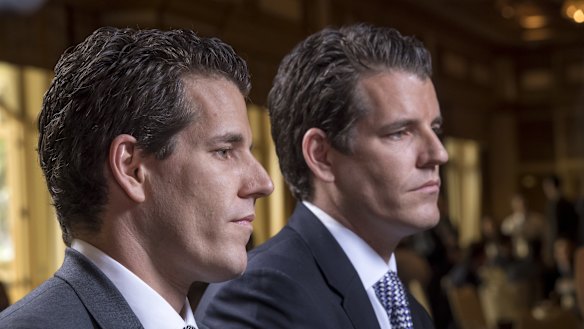 Cameron Winklevoss (left) and twin brother Tyler are reportedly each billionaires after bitcoin's price surge, 