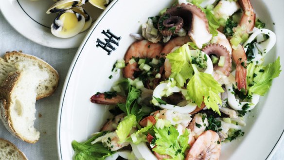 Great seafood simply prepared is hard to resist: Neil Perry's seafood antipasto.