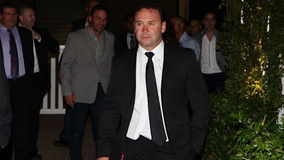 Ricky Stuart arrives at the Eels' awards night on Thursday night.