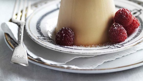 Raspberry panna cotta