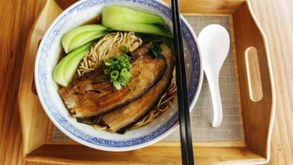 Melbourne's Shanghai Street Noodle Wizard's noodle soup with pork belly.